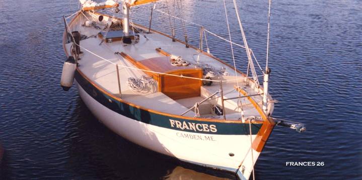 Small beginnings: Chuck Paine’s 26-ft. “Frances,” designed in 