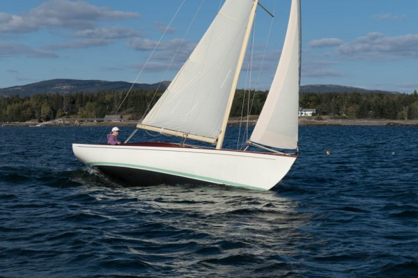 Leslie, the owner, sailing Bella Luna