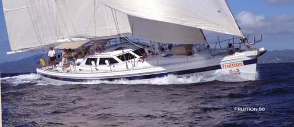 The Bermuda Series yachts were fast passagemakers. They were Chuck's interpretation of Steve Dashew's Deerfoot and Sundeer series, but built to a higher level of finish and fitted with the Paine Keel. Fruition is an 80-foot example built in aluminum at Kanter Yachts in Ontario.